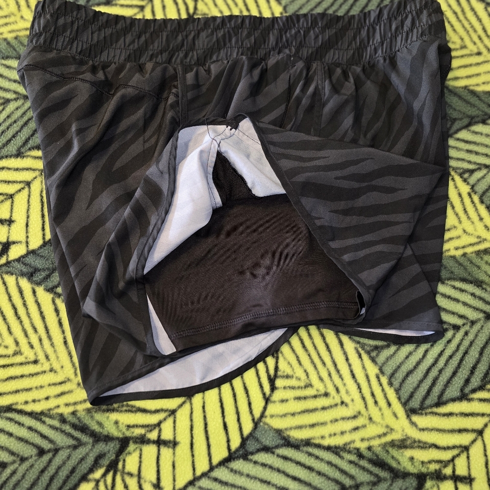 Avia Black Zebra Print Athletic Shorts - Picture 3 of 7